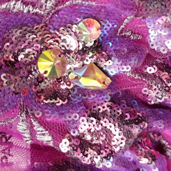 Tony Bowls Paris Sheer Bodice Prom Dress 114736 Fuchsia - Picture 7 of 8